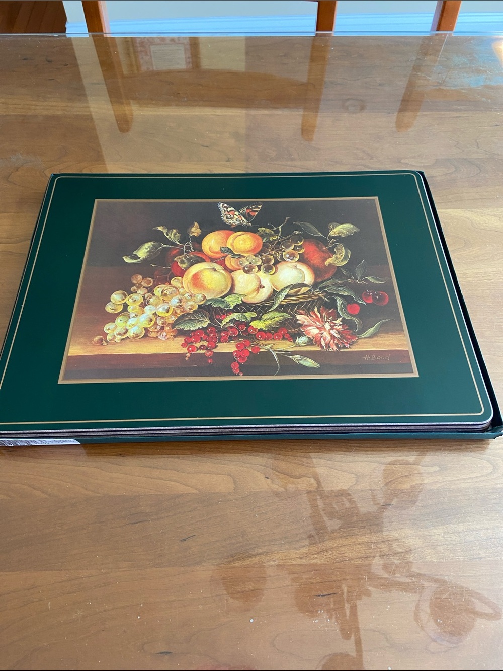 NIB Royal Table Placemats 9520 Still Life Fruit Set of 4 Cork Backs